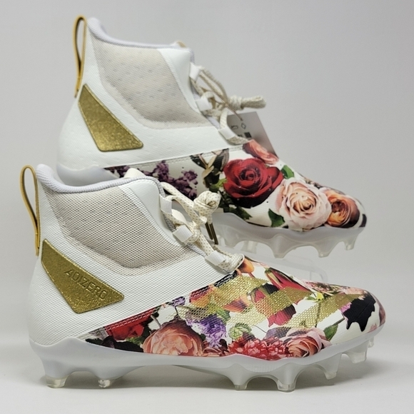 adidas Other - Adidas Adizero Chaos Football Cleats Off White/Gold/Floral Unisex Men 10/Wmns 11